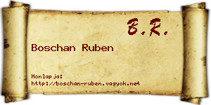 Boschan Ruben névjegykártya
